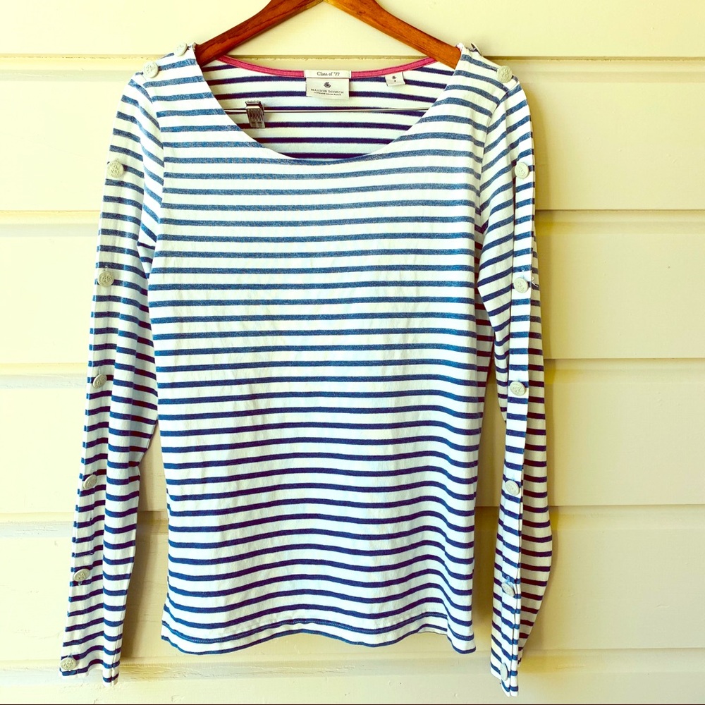 Maison scotch nautical striped longsleeve T Medium